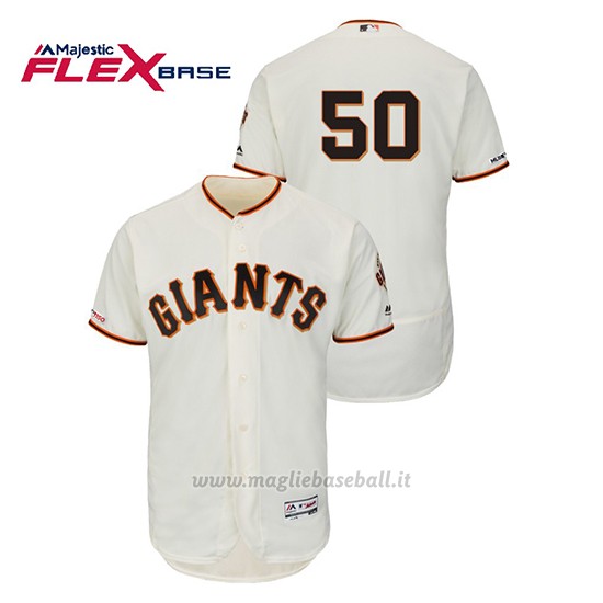 Maglia Baseball Uomo San Francisco Giants Ty Blach 150th Aniversario Patch Autentico Flex Base Avorio